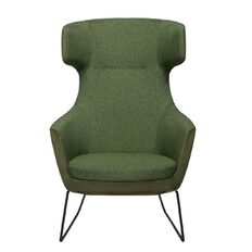 Chair Solutions Megan Lounge Black Sled Green Fabric
