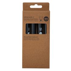 WS Erasable Highlighter Assorted 4 Pack