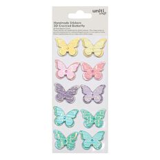 3D Embellishments Crackled Butterfly 10Pc Little Birdie