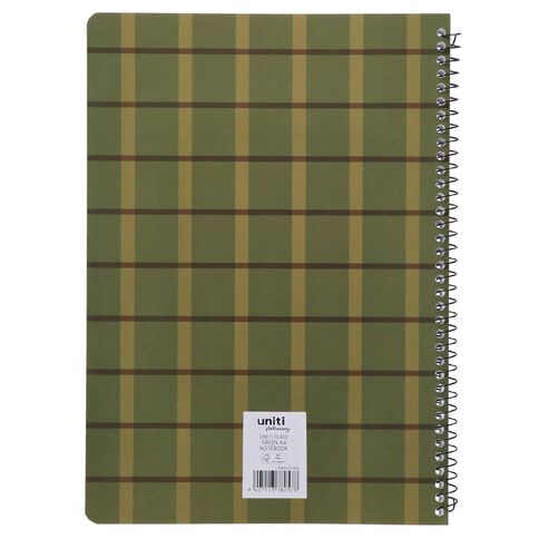 Uniti Stationery Plaid Green A4 Notebook