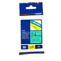 Brother TZE751 Laminated Tape Black On Green 24mm x 8m