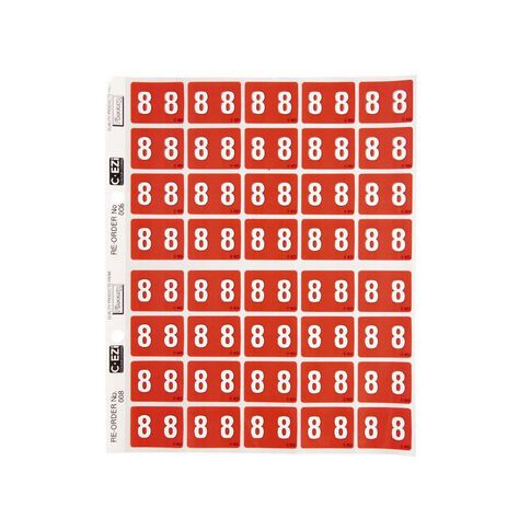 Filecorp Coloured Labels 8 Red Mid
