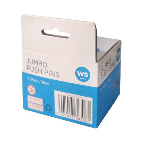 WS Jumbo Push Pins 12 Pack