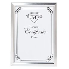 Uniti Bevelled Edge Certificate Frame Silver Grey A4