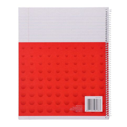 WS Exercise Book 8B5 7mm Ruled Spiral 50 Leaf Wiro Red