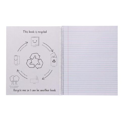 WS Exercise Book 8B5 7mm Ruled Spiral 50 Leaf Wiro Red Mid