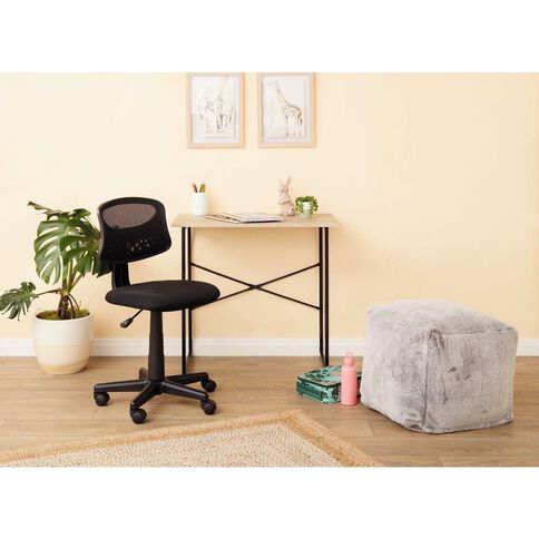 Living & Co Student Desk with Black Frame Oak Look