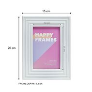 Happy Frames Ribbed Border 10x15 White