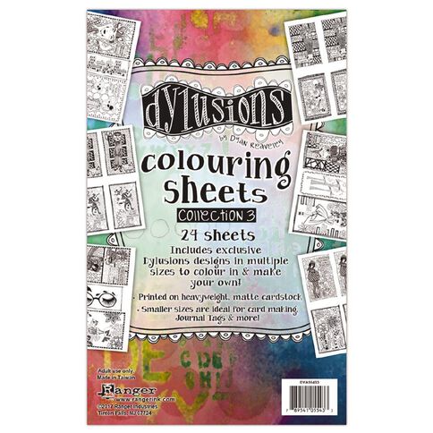 Ranger Dylusions Colouring Sheets 5 x 8 Inches Collection 3