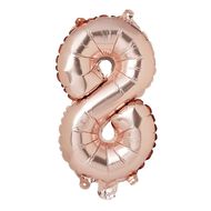 Artwrap Party Foil Balloon Number 8 Rose Gold 35cm