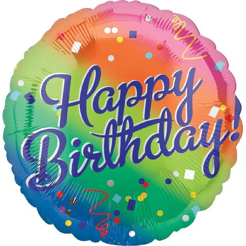 Anagram Happy Birthday Fancy Rainbow Foil Balloon Standard 17in