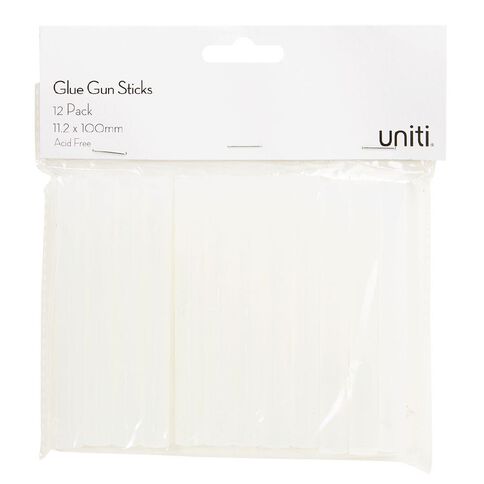 Uniti Glue Gun Stick 11.2mm x 100mm Clear 12 Pack