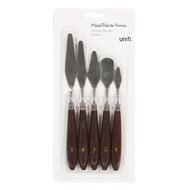 Uniti Metal Palette Knives Silver 5 Pack