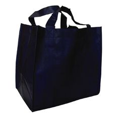 Navy Reusable Non Woven Grocer Bag with Base 5 Pack