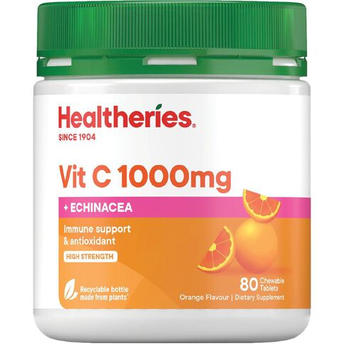 Healtheries Vitamin C 1000mg + Echinacea Chewable Tablets 80s