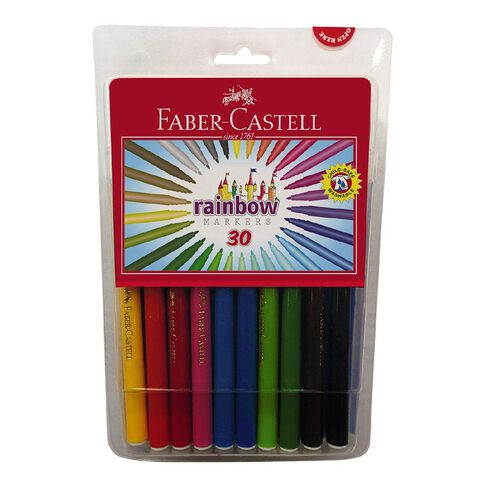 Faber-Castell Rainbow Colour Markers Multi-Coloured 30 Pack