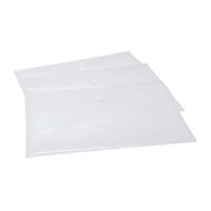 WS Button Document Wallet Clear 3 Pack