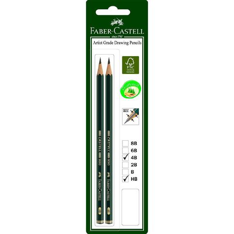 Faber-Castell Drawing Pencil 9000 4B HB 2 Pack