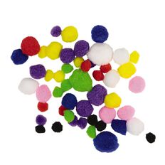 Kookie Pom Poms Craft Multi-Coloured 50 Pack