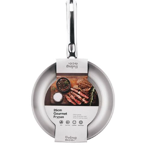 Living & Co Gourmet Frypan Stainless Steel 26cm