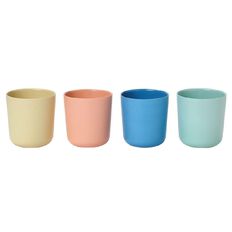 Living & Co Kids Bamboo Mix Tumbler 4 Pack Multi-Coloured 330ml
