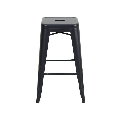 Living & Co Metal Stool Matte Black Black 66cm