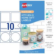 Avery Write-on Kitchen/Home Organisation Assorted Shapes Label Pastel