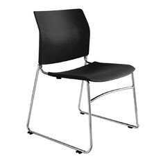 Chair Solutions Cs One Black Shell Chrome Sled High Density Stacker