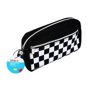 Kookie Checked Neoprene Pencil Case Black