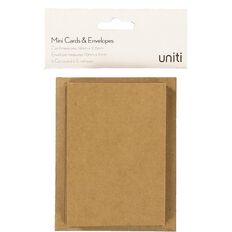 Uniti Mini Cards & Envelopes Kraft 6 Pack
