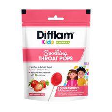 Difflam Soothing Kids Pop Strawberry