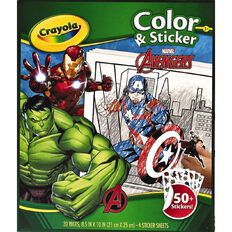 Marvel Crayola Color & Sticker Book 32 Pages