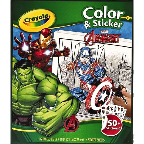 Marvel Crayola Color & Sticker Book 32 Pages