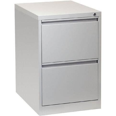 Precision Firstline 2 Drawer Vertical Filing Cabinet Silver Grey
