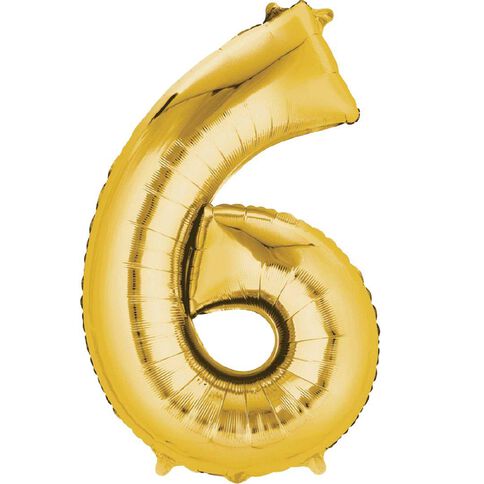 Anagram #6 Foil Balloon Supershape 36in Gold