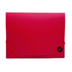 WS Document Wallet PP Elastic Closure Red A4