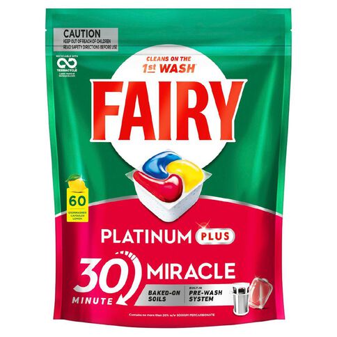 Fairy Platinum Plus 30 Minute Miracle Lemon 60 Pack
