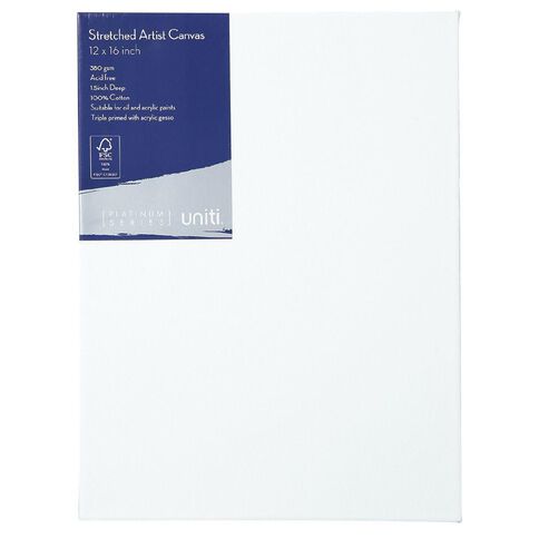 Uniti Platinum Canvas 12x16 Inches 380gsm Warehouse Stationery Nz