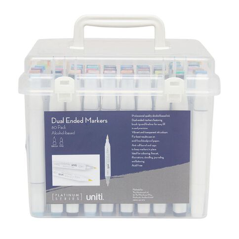Uniti Dual Ended Artist Markers 80 Pack Assorted