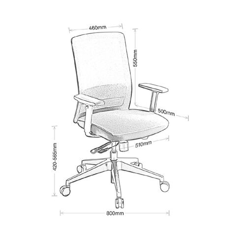 Eden Coach Mesh Highback Chair with Arms