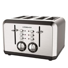 Living & Co Toaster 4 Slice Stainless Steel