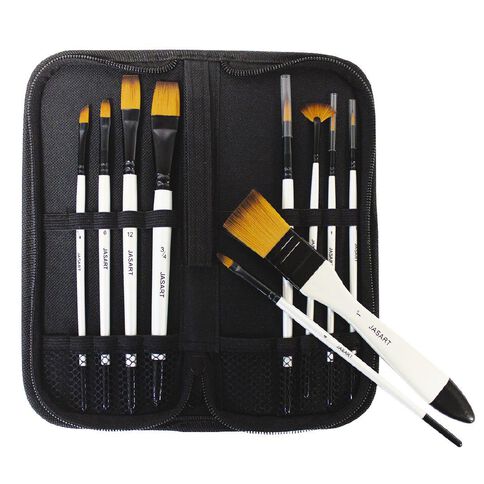 Jasart Brush Wallet Set 10 Piece Gold/Black