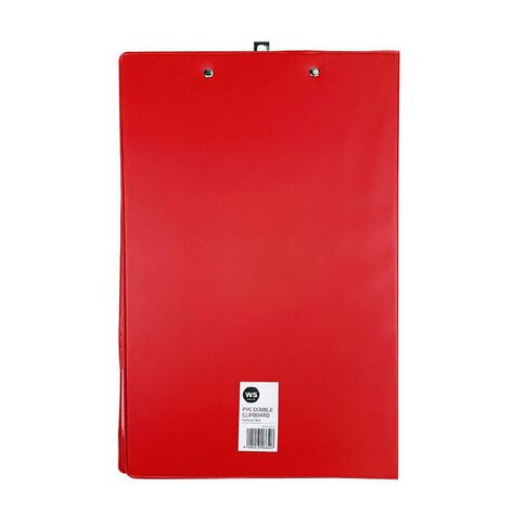 WS Clipboard Double PVC Red Mid Foolscap