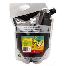 Fivestar Acrylic Paint Black 1.5 litre Pouch