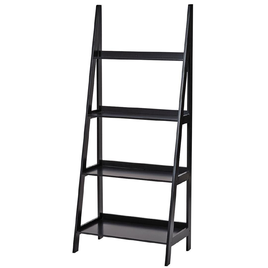 Black top ladder bookcase