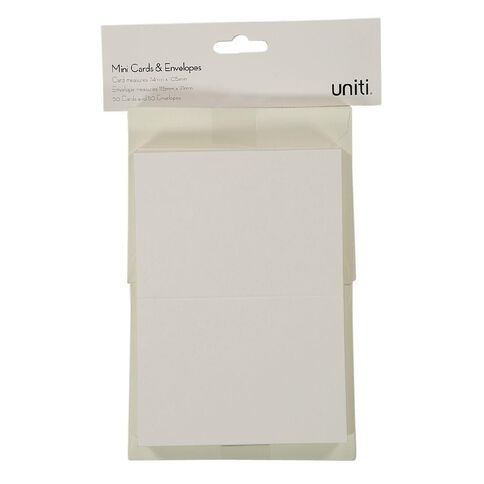 Uniti Mini Cards & Envelopes Ivory 50 Pack Ivory