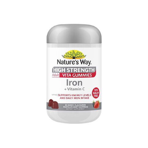 Nature's Way High Strength Adult Vita Gummies Iron 65s