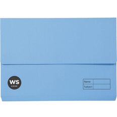 WS Manilla Document Wallet Foolscap Blue Mid