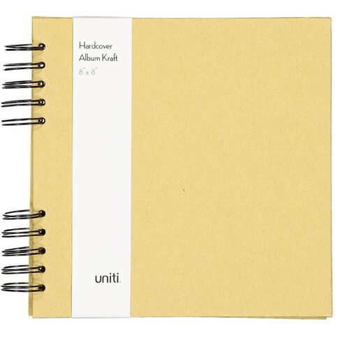 Uniti Spiral Kraft Album 15 Sheets 8in x 8in