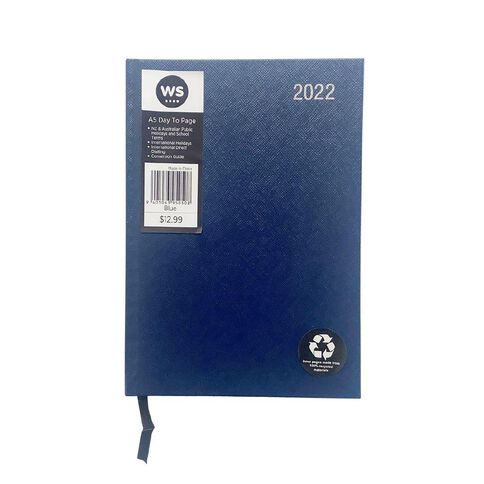 WS Diary 2022 Day To Page Blue A5